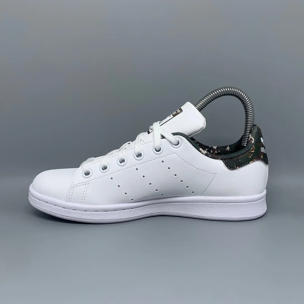 Adidas Stan Smith J ID7219 White Camo Shoes Youth Sz 4‎ EU 36